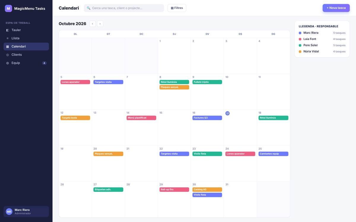 Calendar view